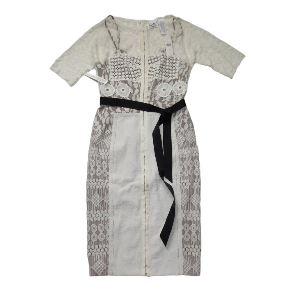 NWT Anthropologie Beguile by Byron Lars Carissima Sheath in Ivory Dress 10 $258